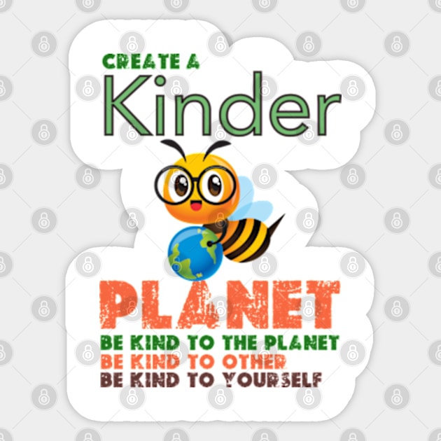 Create A Kinder Planet - earth day gift 2024 april 22 Sticker by graphicaesthetic ✅